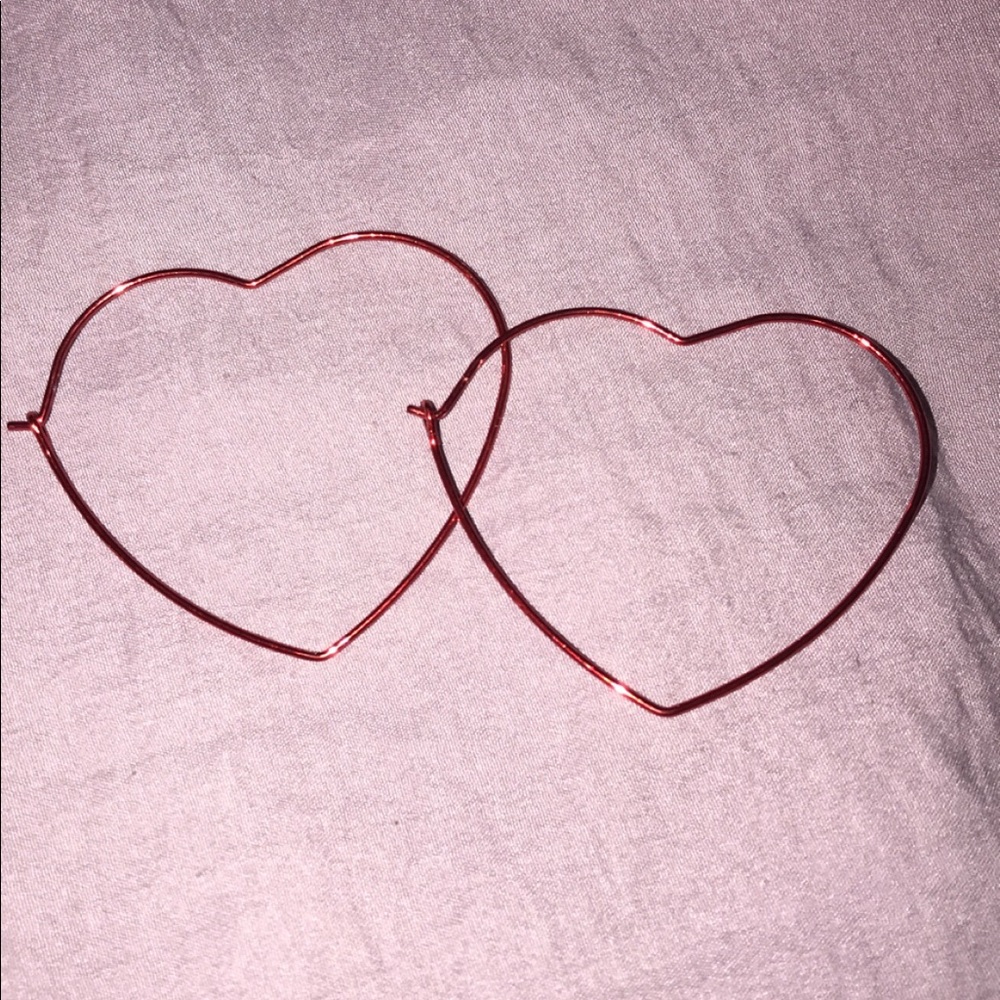 Red heart hoops